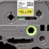 Labelling tape cartridge, 18 mm, tape yellow, font black, 8 m, TZE-641