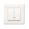 Włącznik VIKO 2-klawiszowy podświetlany biały KARRE