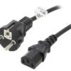 Sn316-3/07/1.5Bk Kabel Cee 7/7 (E/F) Wtyk, Iec C13 Żeński Pvc 1,5M Czarny 10A
