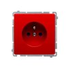 SIMON BASIC Gniazdo pojedyncze z uziemieniem (moduł) z przesłonami czerwone BMGZ1Z01/22 KONTAKT SIMON