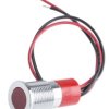 Lampka kontrolna do montażu panelowego 24V dc, czerwona 14mm LED Chrom Wyprowadzenia RS PRO