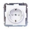 Sentia Gniazdo pojedyncze Schuko 16A z przesłonami białe 1437-10