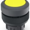 Pushbutton, unlit, groping, waistband round, yellow, front ring slate gray, mounting Ø 22.3 mm, 1.30.240.101/0407