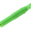 Wtyk bananowy; 4mm; 25.503.4; zielony; bezpieczny; 54mm; lutowany; 32A; 1000V; mosiądz niklowany; PA; Amass; RoHS
