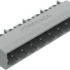 Pin header, 8 pole, pitch 5 mm, angled, gray, 231-438/001-000