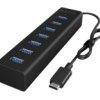 Koncentrator USB 3.0 USB 3.0 IB-HUB1700-U3 USB 7 30 mm Własne zasilanie, ICY BOX 20 mm 125mm