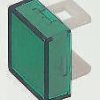 Klosz lampek do przycisku kształt: Kwadratowy Zielony Soczewka Saia-Burgess 14 x 14mm