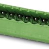 Pin header, 3 pole, pitch 5 mm, angled, green, 1769816