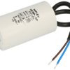Kondensator; silnikowy (rozruchowy); I150V625J-D1; MKSP; 25uF; 450V AC; fi 45x78mm; z przewodami; śruba z nakrętką; Miflex; RoHS