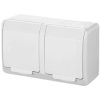 Gniazdo zasilające podwójne natynkowe hermetyczne IP44 białe z klapką białą 2x 2P+Z 16A HERMES ELEKTRO-PLAST NASIELSK