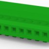 Socket housing, 10 pole, pitch 2.54 mm, angled, green, 4-640443-0