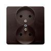 Simon Basic Gniazdo podwójne z/u kompletne czekoladowy BMGZ2/47
