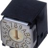 Encoding rotary switch, 16 pole, hexadecimal, angled, 100 mA/5 VDC, SA-7051B