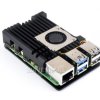 Waveshare Aluminium Alloy Case (H) for Raspberry Pi 5, With Temperature-Controlled Blower Fan