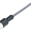 Sensor actuator cable, M12-cable socket, straight to open end, 4 pole, 2 m, PVC, gray, 4 A, 79 3430 13 04