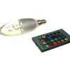 Żarówka LED Offa E14 3W RGB z pilotem srebrna