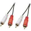 LINDY 35666 RCA Audio Cable 2x RCA Male to 2x RCA Male 20m Black