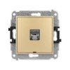 ICON Mechanizm gniazda komputerowego pojedynczego 1xRJ45, kat. 6, ekranowane, 8-stykowy, bez pola opisowego złoty 29IGKBO-5