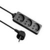 Przedłużacz ECONOMIC 3-gniazda z/u 2m /H05VV-F 3x1/ czarny EPS-302-2