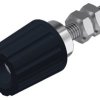Pole terminal, 4 mm, black, 30 VAC/60 VDC, 35 A, M4 threaded bolt, nickel-plated, 931713100