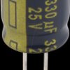 EEUFC1E331 Electrolytic capacitor, radial, 330 µF, 25 V, 105°C, low ESR, AE
