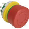 Emergency stop, turn/pull release, mounting Ø  22 mm, unlit, 1 Form A (N/O) + 2 Form B (N/C), XW1E-BV3SG12TR