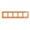 DECO Ramka pięciokrotna - efekt szkła (ramka: pomarańczowa spód: biały) pomarańczowy 13-0-DRS-5
