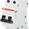 Wyłącznik nadprądowy MCB, Typ K, 2-biegunowy, 500mA, na szynę DIN, ABB S202-K0.5, S200