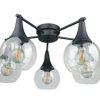 Lampa sufitowa nowoczesna 5xE27 STAR CLEAR BLACK