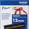 TZE-R334 Ribbon tape, gold on black, 12 mm
