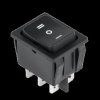 15A 250V 6-pin DPDT Momentary (ON)-OFF-(ON) Monostable Rocker Switch RS-223-4C, Black