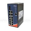 IGPS-9842GTP, Switch przemysłowy zarządzalny, DIN, 8x 10/1000 RJ-45 PoE + 4x 10/1000 RJ-45 + 2 sloty SFP / RJ-45, O/Open-Ring <3