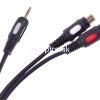Przejście JACK 3,5WT/2xRCA GN 15cm kabel