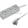 Przedłużacz 3GN, 5m biały uziemienie; brak wył.