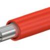 Screw-clamping adapter, 4 mm plug, spreadable to 4 mm socket, red, CAT II, 24.0163-22