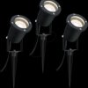 98897 LED garden spotlight, IP65, 3000 K, 3x3.5 W, black