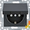 LUMINA Gniazdo pojedyncze z uziemieniem schuko z pokrywą i przesłoną styków czarne WL1163 HAGER