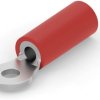 Insulated ring cable lug, 0.26-1.65 mm², AWG 22 to 16, 2.36 mm, M2, red, 2-328657-1