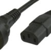 Device connection cable, Australia, plug type I, straight on C13 socket, straight, H05VV-F3G1.0 mm², black, 2.5 m, SAA/3-H05VVF3