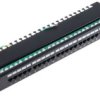 Panel Krosowniczy Głosowy, Cat3, 25 Portów, Rj45, Utp, 1U, Czarny