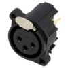 Złącze XLR, żeńskie, gniazdo, PIN: 3, proste, napięcie znamionowe: 133V, prąd znamionowy: 6A, złocony AC3FAV-AU-PRE