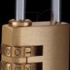 Y150B/30/125/1/B Combination lock, brass, 3-digit numerical sequence, 30 mm