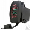 Ładowarka 2xUSB QC 3.0;6V-3A;9V-2A; 12V-1.5A;czerw.;12-24V;37.2x21.2mm