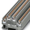 Double level terminal, push-in connection, 0.14-1.5 mm², 4 pole, 16 A, 6 kV, gray, 3208511