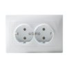 Gniazdo podwójne 2x2P+Z SCHUKO LUNA, 16A-250V~, białe