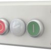 Surface mount housing, 2 pushbutton green/red, 1 indicator lamp white, 2 Form B (N/C) + 2 Form A (N/O), groping, 216533