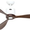 CasaFan AEROPLAN ECO 132 WE-NB Flügel Massivholz Nussbaum Wentylator sufitowy 27 W (Ø x W) 132 cm x 310 mm biały pilot z