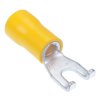 Yellow 3.7mm Insulated Flanged Fork Crimp Terminal (Pack of 100)