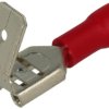Konektor; 6,3x0,8mm; płaski wsuwka/nasuwka; izolowany; 01110-FBFD1-250; czerwony; proste; na przewód; 0,5÷1,5mm2; cynowane; zaci