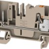 Terminal block, push-in connection, 4.0 mm², 2 pole, 32 A, 8 kV, dark beige, 2540050000